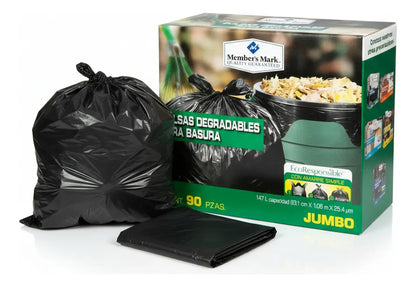 Bolsas Para Basura Negras Member's Mark Jumbo 100 Cajas con 90 Piezas c/u