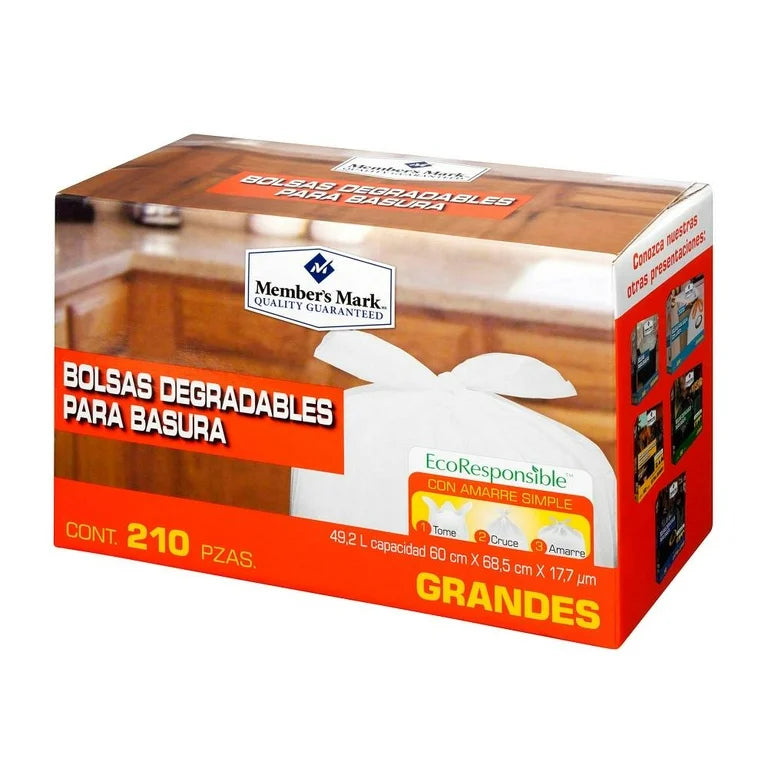 Bolsas Para Basura Member's Mark Grandes Transparentes 100 Cajas con 210 Piezas c/u