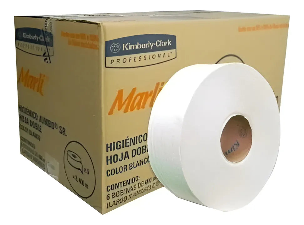 Papel Higienico Jumbo Marli 50 Cajas con 6 Rollos 400 Metros c/u
