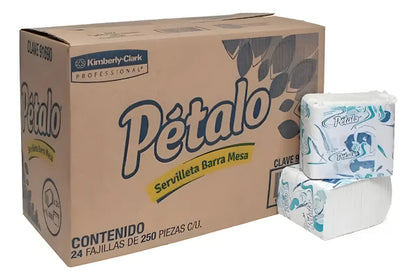 Servilletas Barra Mesa Jr Petalo 45 Cajas con 24 Paquetes de 250 Piezas c/u