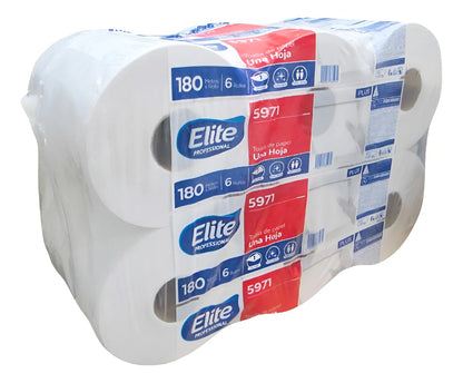 Toalla En Rollo Elite Blanca 50 Paquetes de 6 Rollos 180m c/u